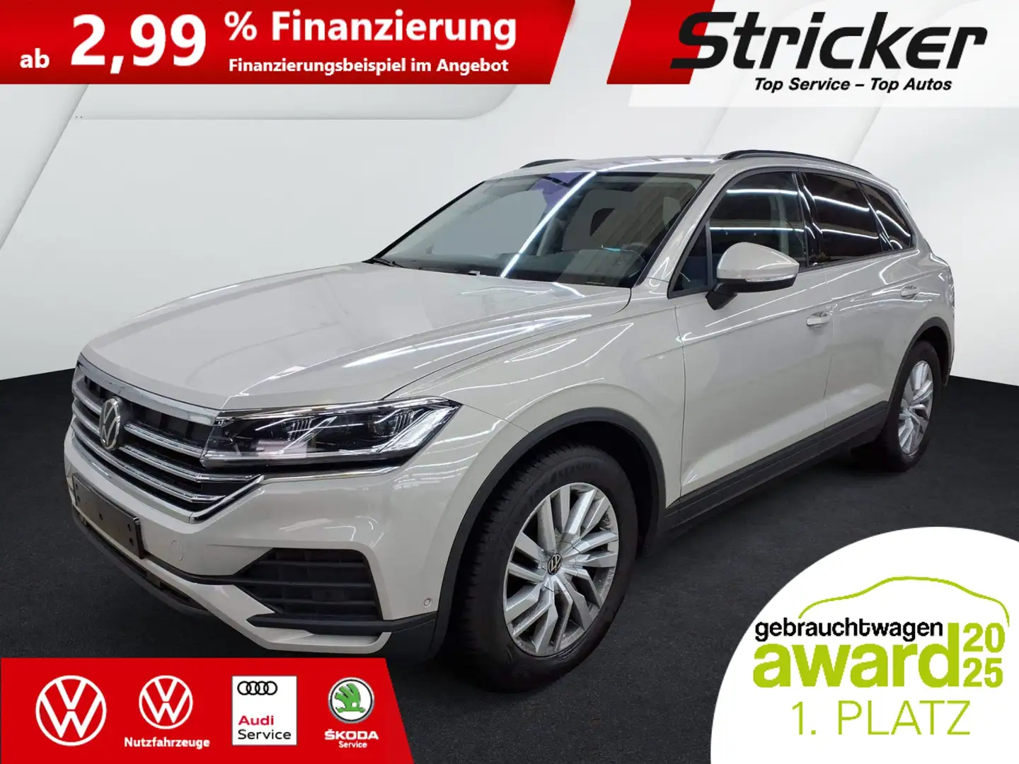 Volkswagen Touareg 3.0TDI 465,-ohne Anzahlung AHK Luft Leder Beige - 2