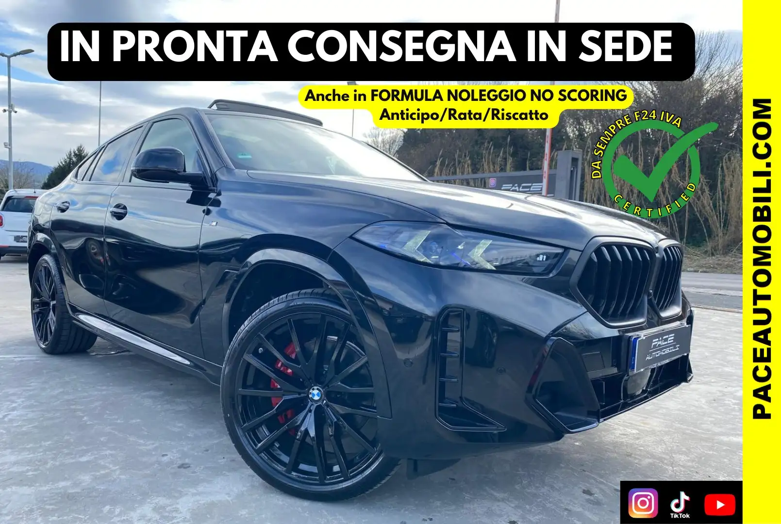 BMW X6 D BLACK PACK M-SPORT MSPORT TETTO PRO 22"HUD ACC Nero - 1