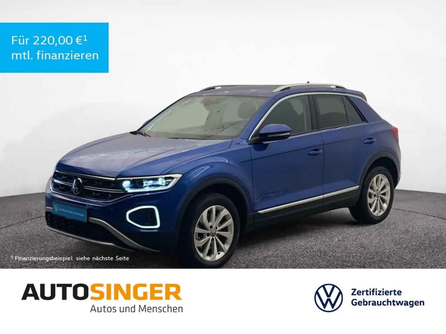 Volkswagen T-Roc Style 2.0 TDI DSG 4M *AHK*LED*NAV*ACC* Blau - 1