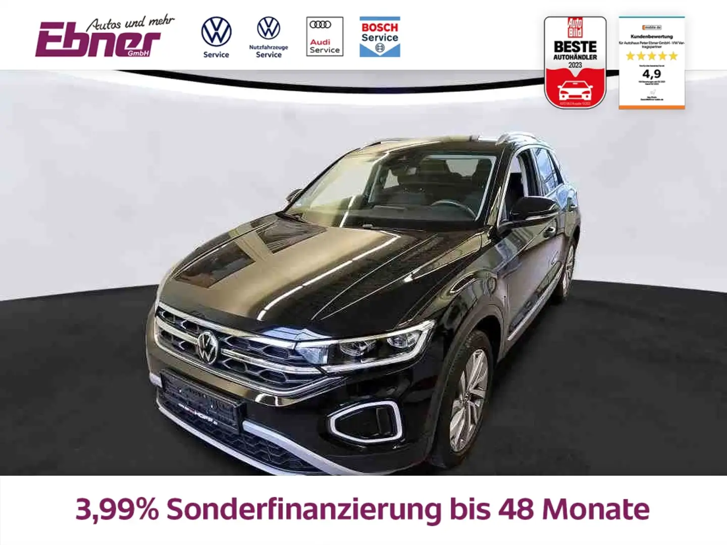 Volkswagen T-Roc STYLE IQ.DRIVE 1.5TSI DSG AHK+KAMERA+KEYLESS+el.KL Schwarz - 1