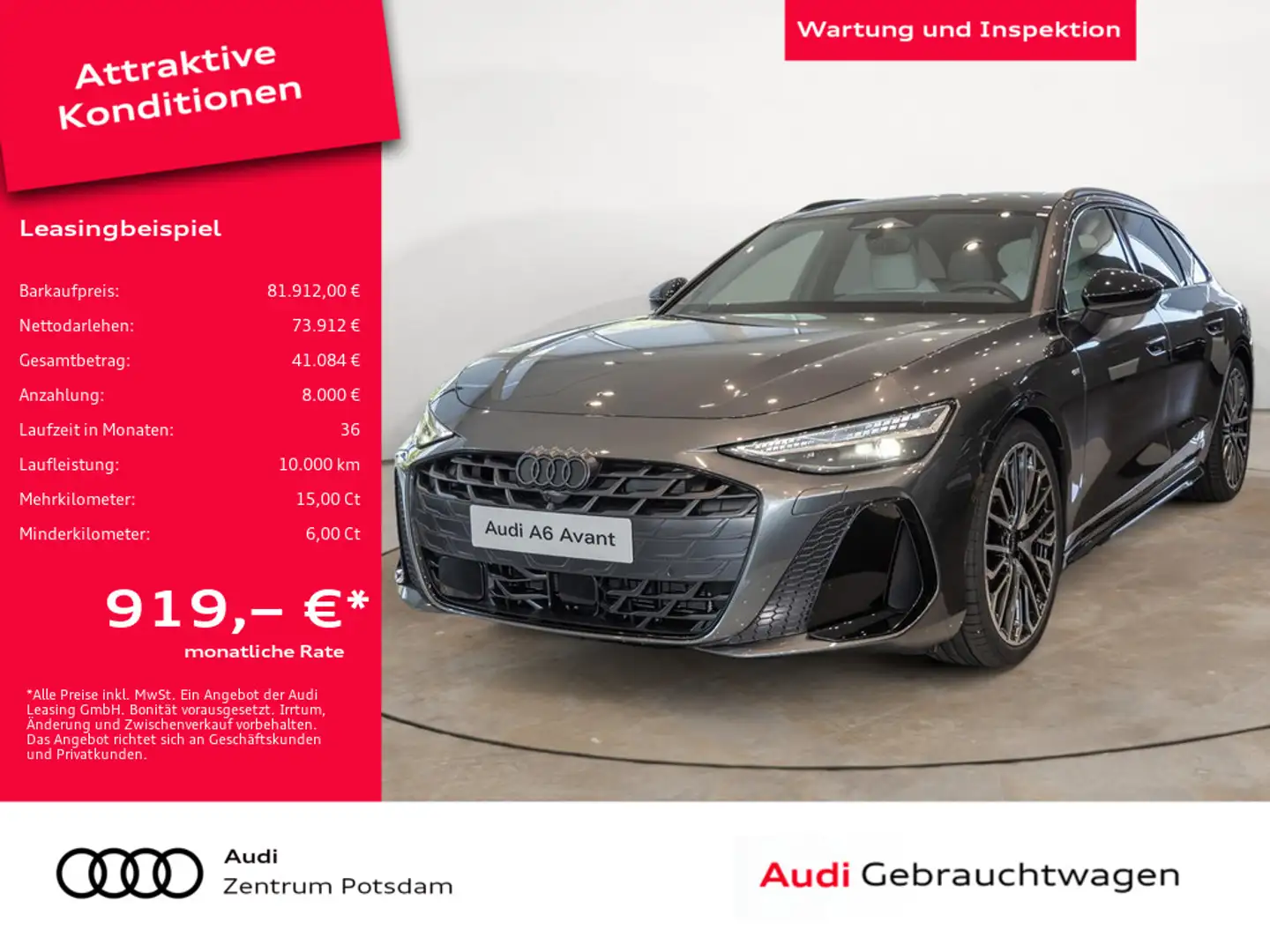Audi A6 Avant TDI quattro W-LAN ACC HUD B&O PANO Grau - 1