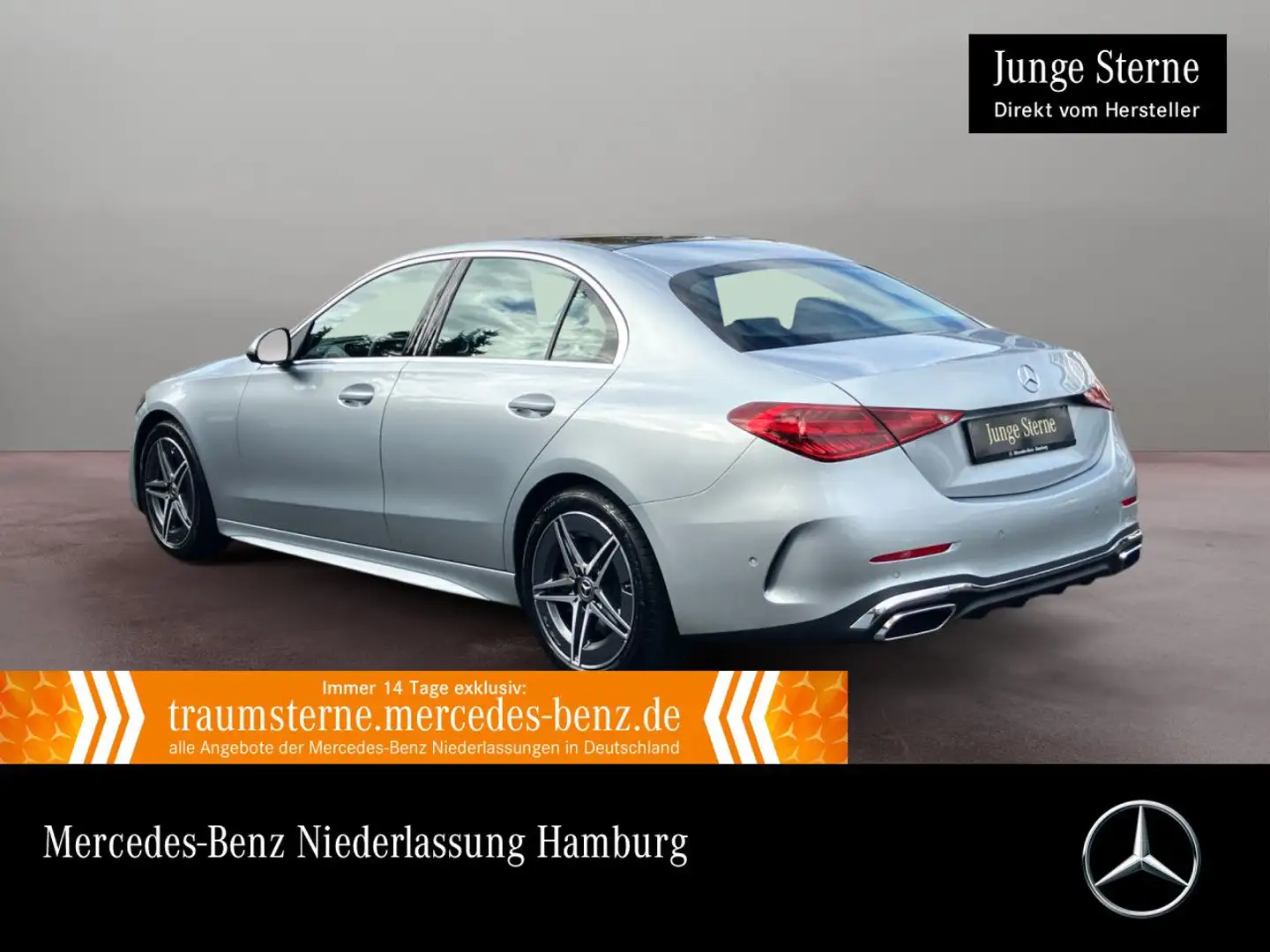 Mercedes-Benz C 220 d AMG+PANO+360+LED+TOTW+KEYLESS+9G Argent - 1