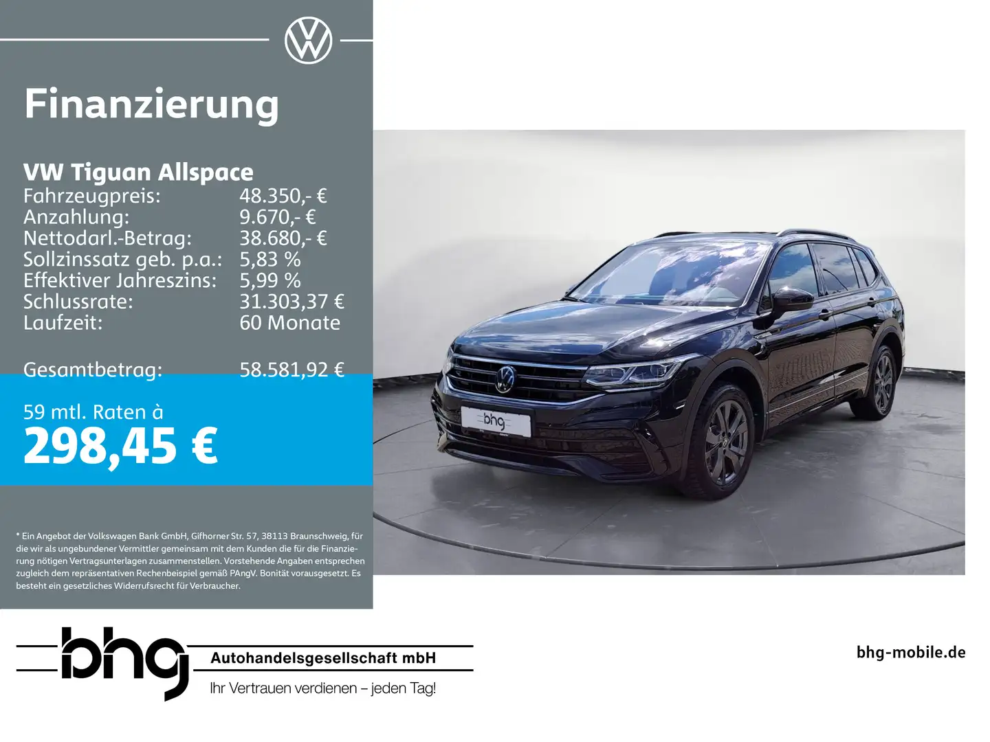 Volkswagen Tiguan Allspace 2.0 TDI DSG 4Motion R-Line Schwarz - 1