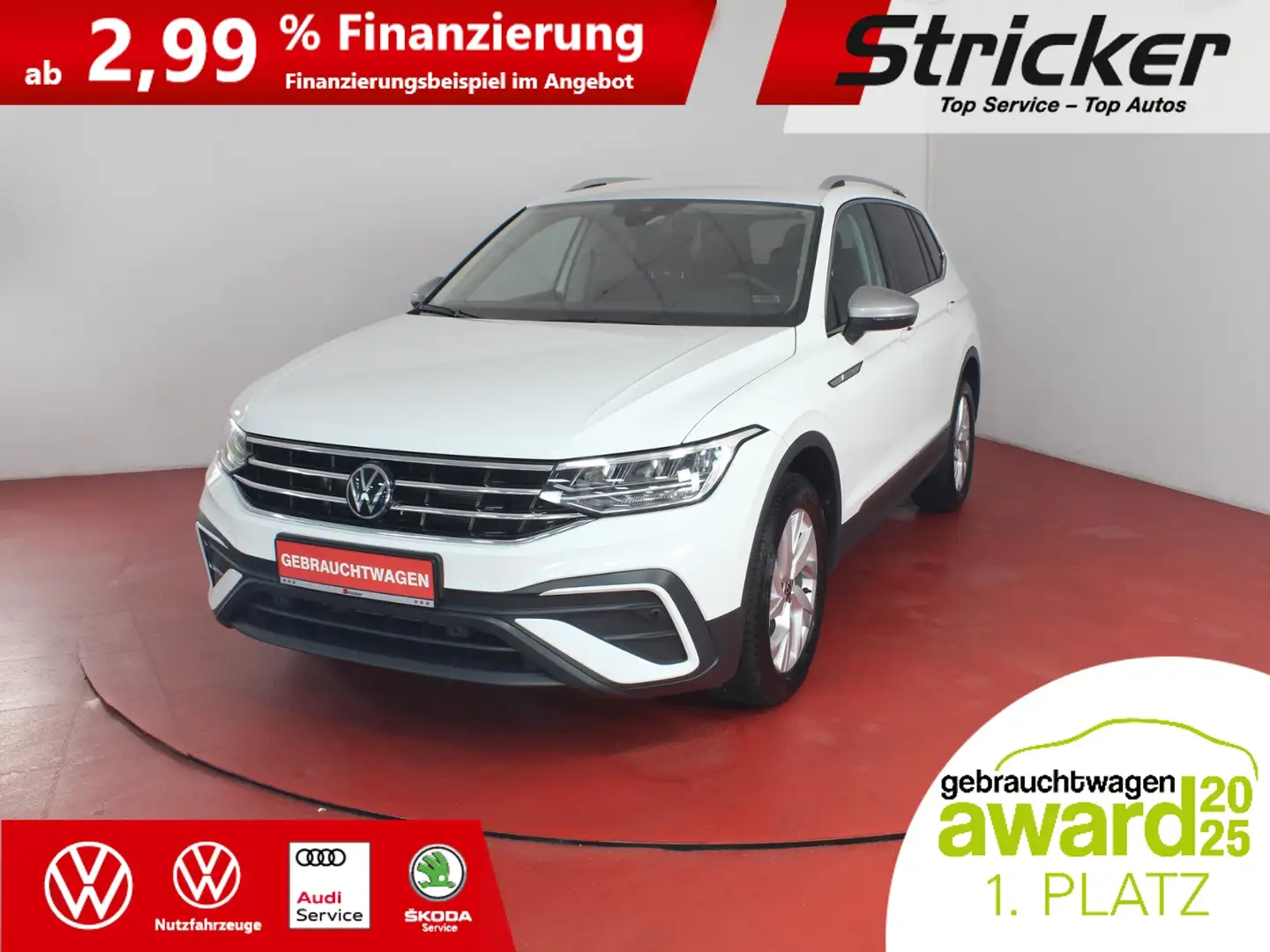 Volkswagen Tiguan Allspace Life 1.5TSI DSG 293,-ohne Anzahlung AHK Navi 7-Si Weiß - 1