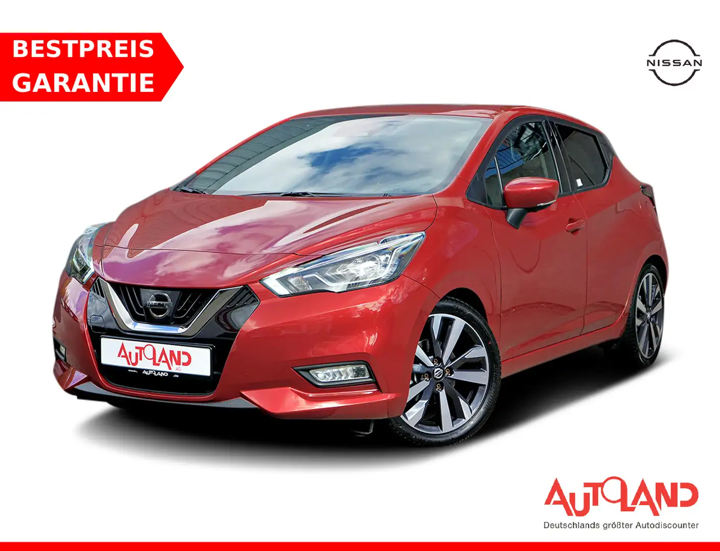 Nissan Micra 1.0 Klimaaut. LED Navi Kamera DAB Rot - 1