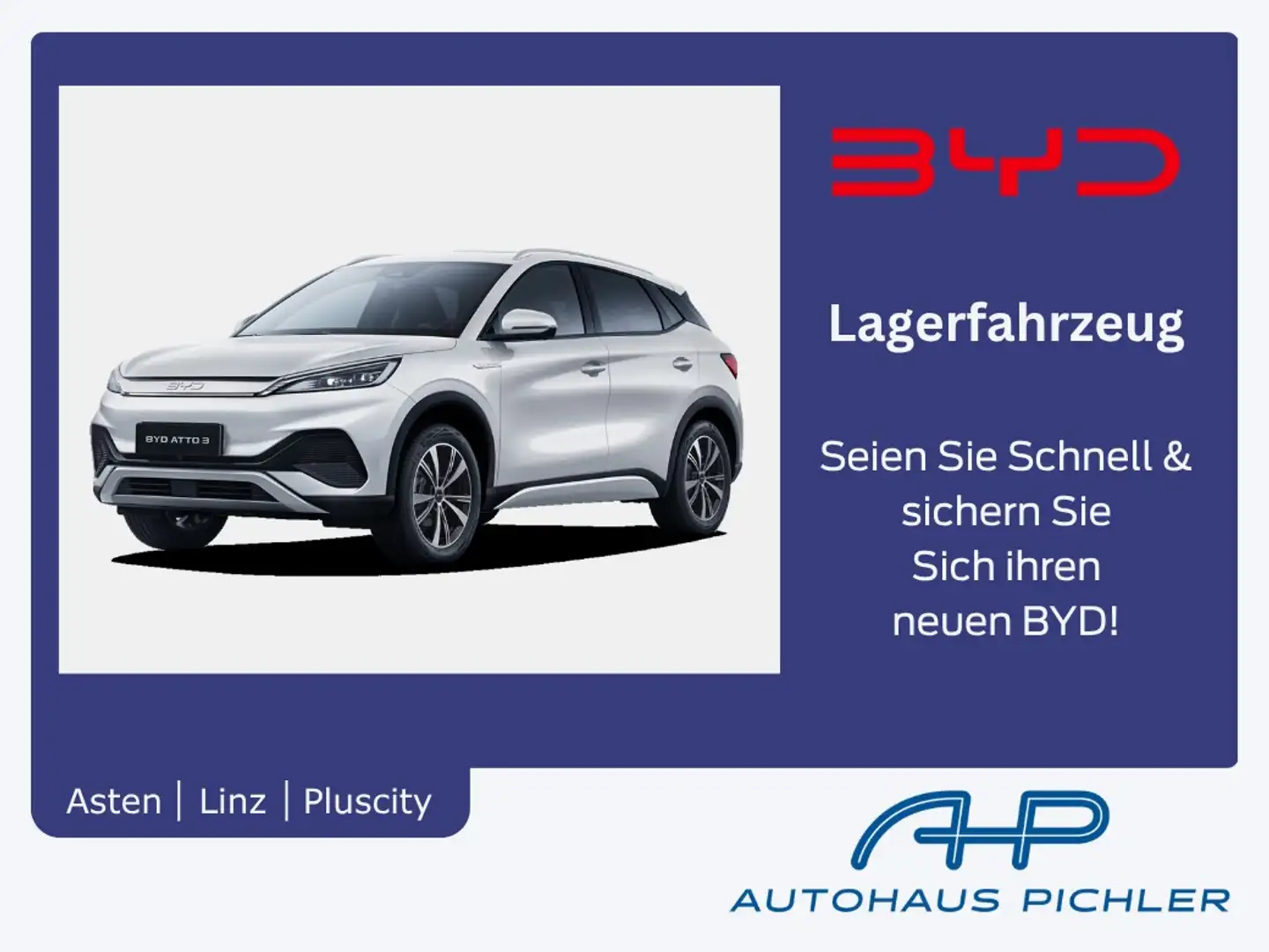 BYD Atto 3 Comfort MY2025 60,5 kWh 204PS Aut. LAGER AKTION Weiß - 1