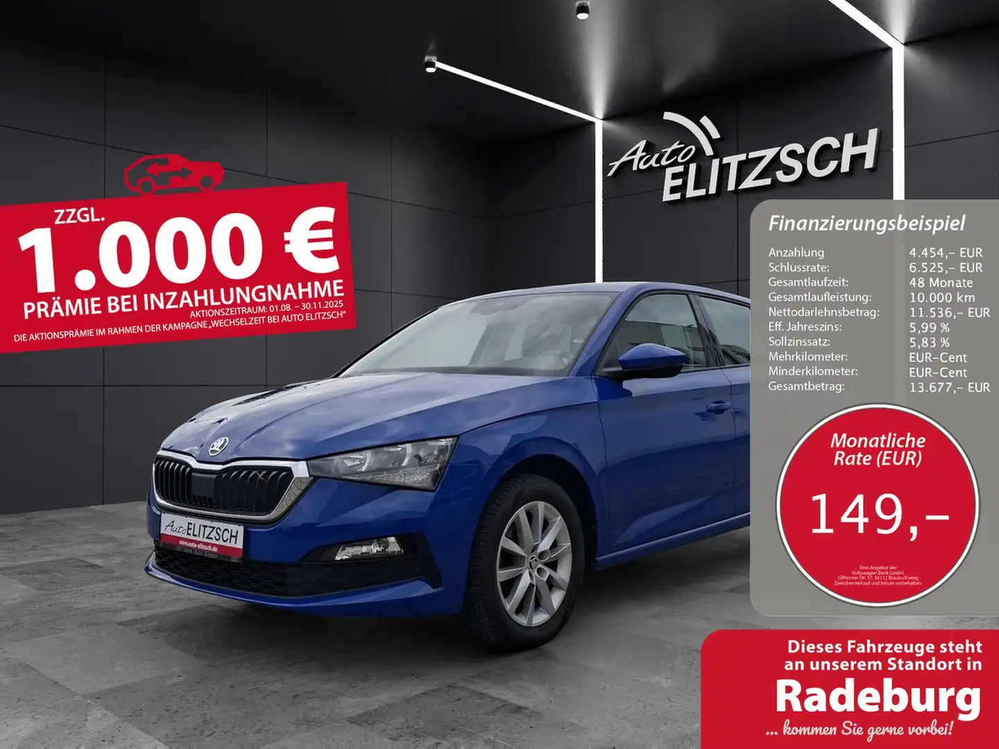 Skoda Scala TSI Ambition LED Klima PDC SH LM Blau - 1