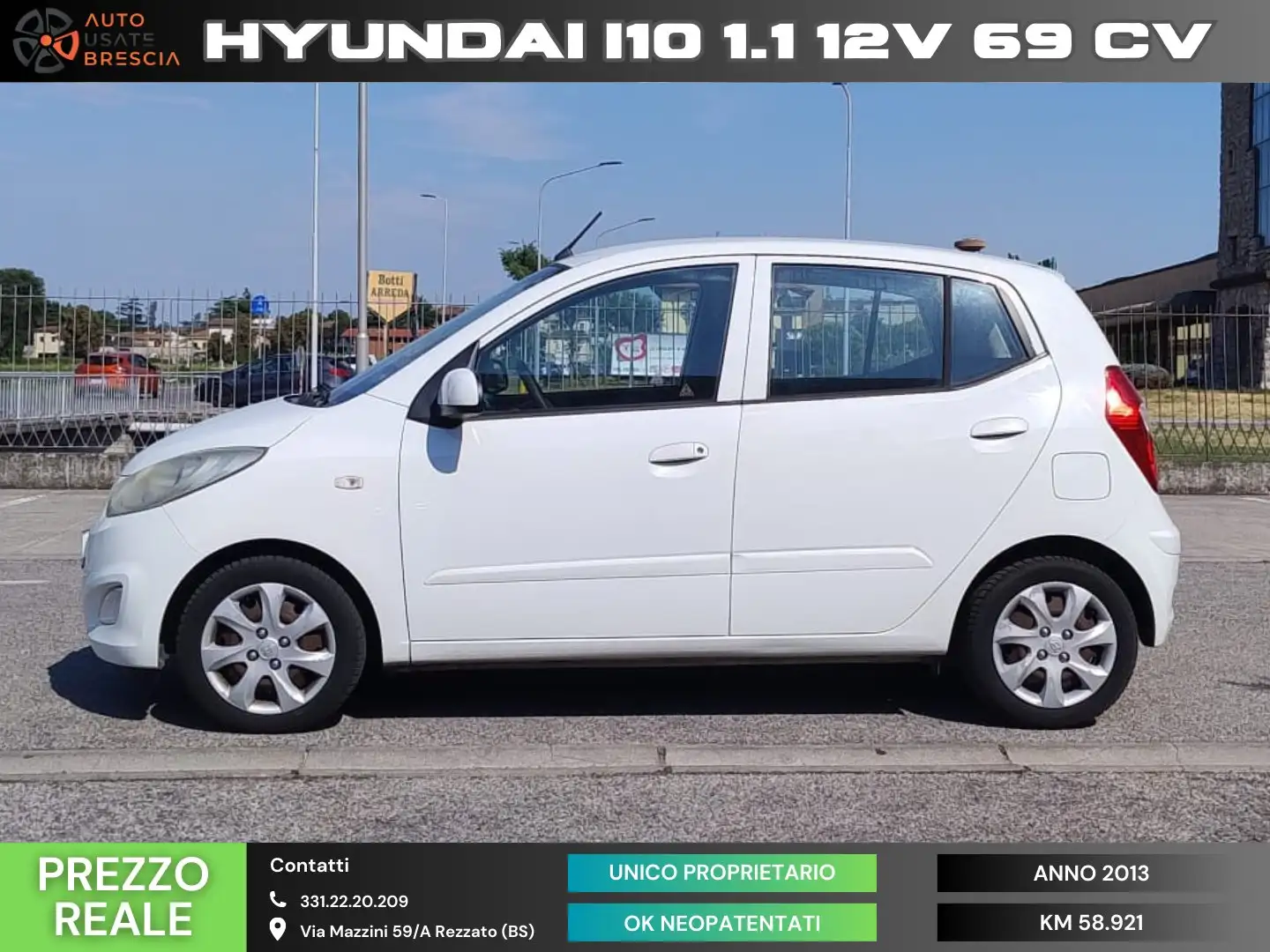 Hyundai i10 1.1 12V Fiorucci 69 Cv *Unico Proprietario* Bianco - 1