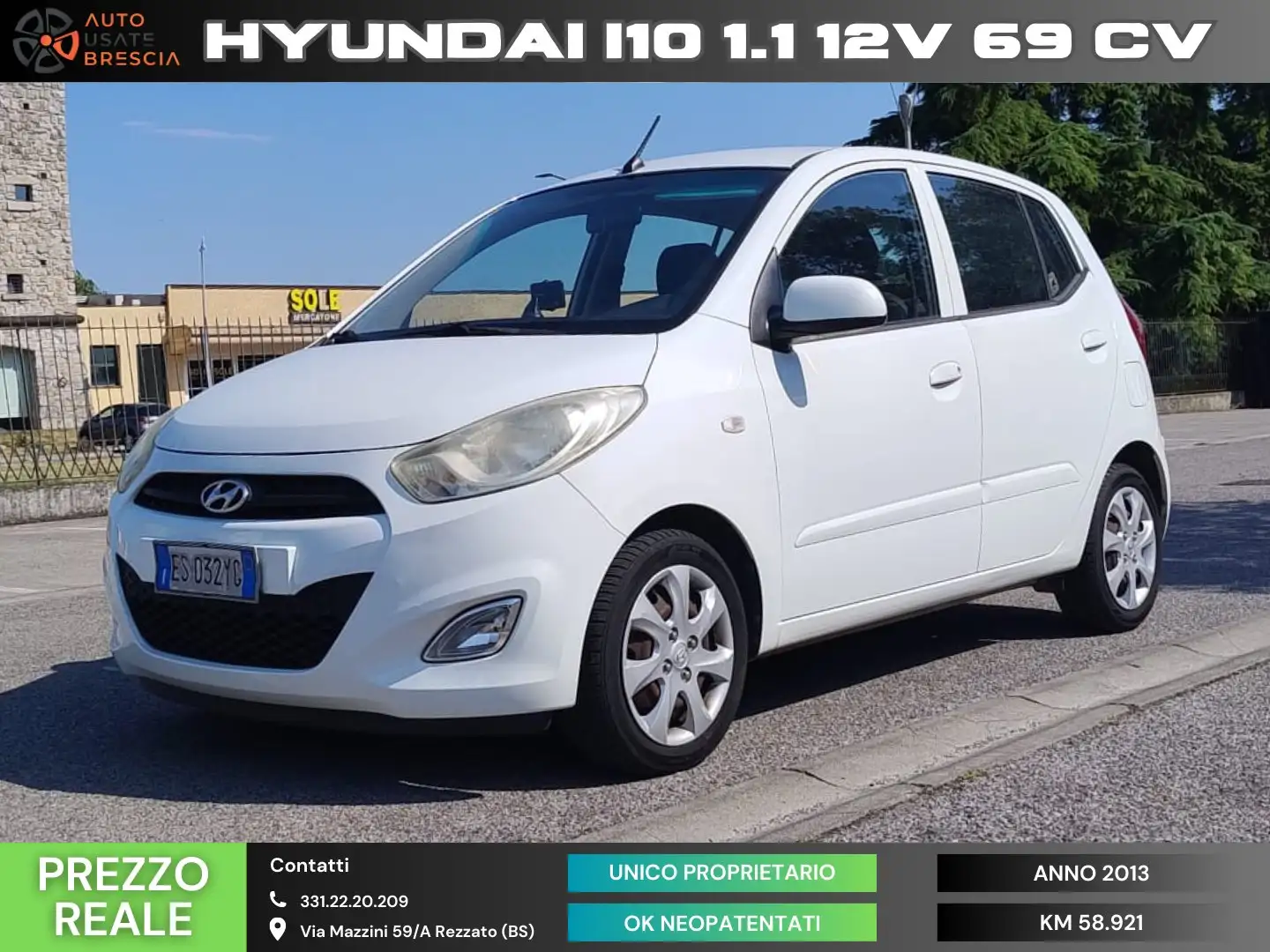 Hyundai i10 1.1 12V Fiorucci 69 Cv *Unico Proprietario* Bianco - 2