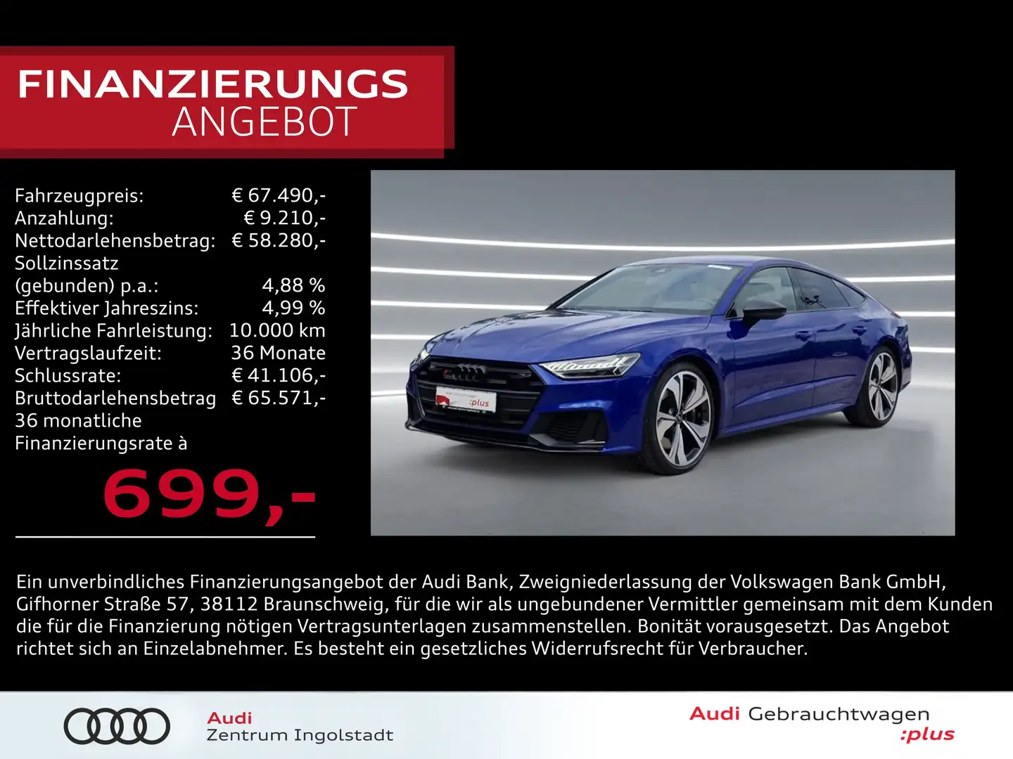 Audi S7 Sportback TDI HD-MATRIX STHZG Luft Leder 21" Albastru - 1