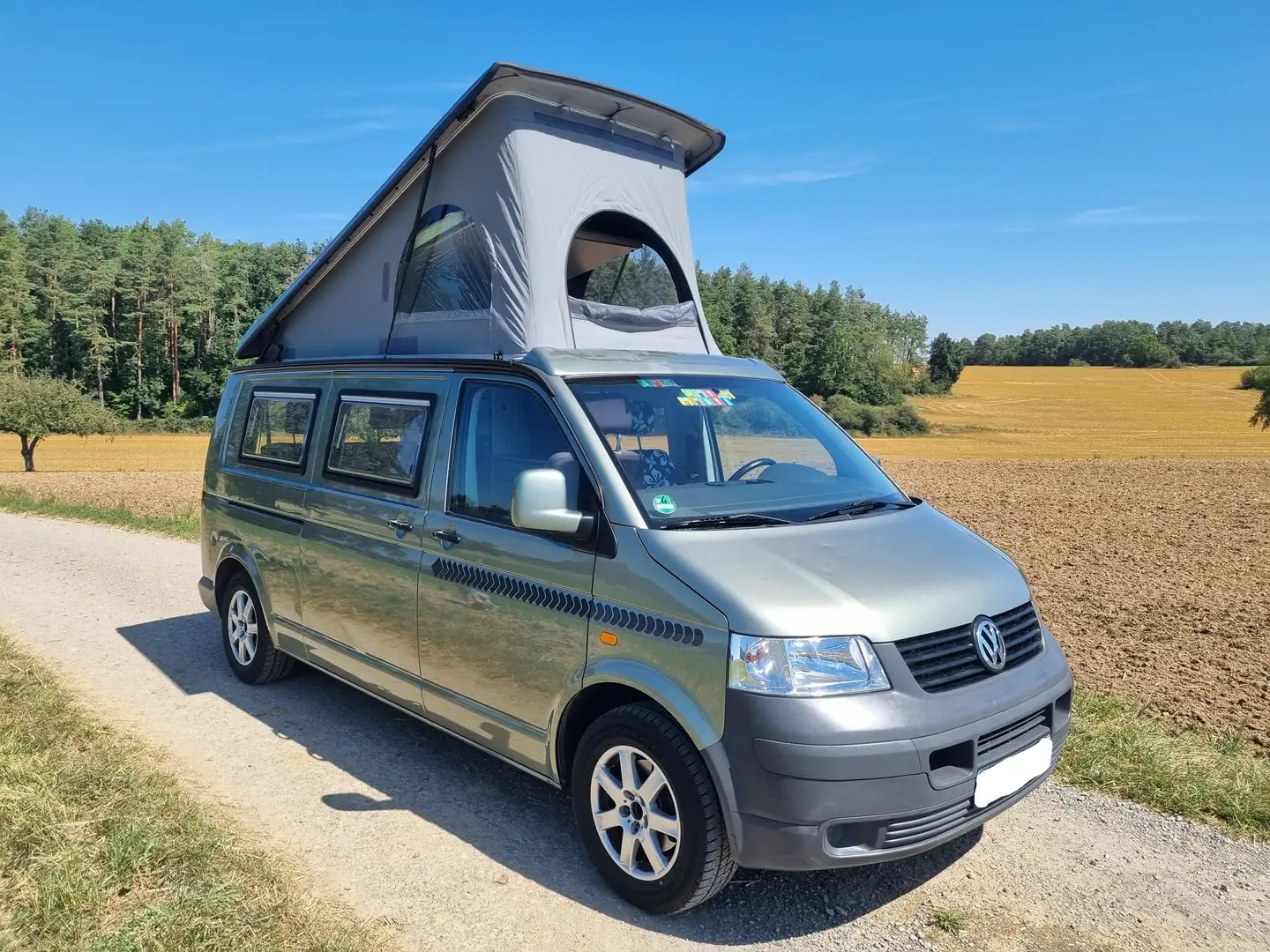 Caravans-Wohnm VW Fischer, T5 mit langem Radstand, Aufstelldach(erne Grün - 1