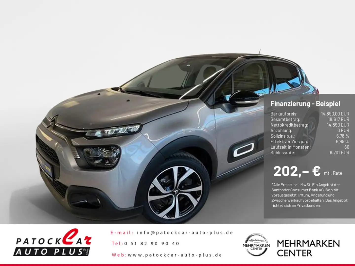 Citroen C3 1.2 Shine PDC KAMERA NAVI W-LAN FACEL. LED Grigio - 1