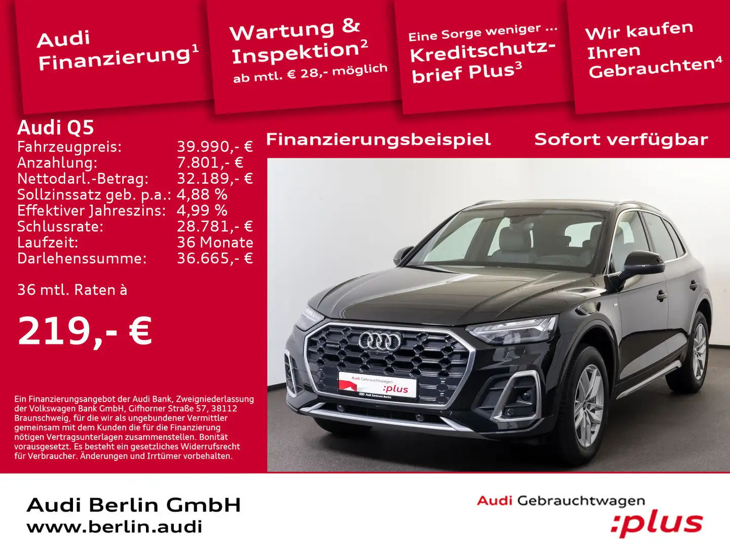 Audi Q5 S line 45 TFSI qu.S tr. MATRIX HUD B&O NAVI Czarny - 1