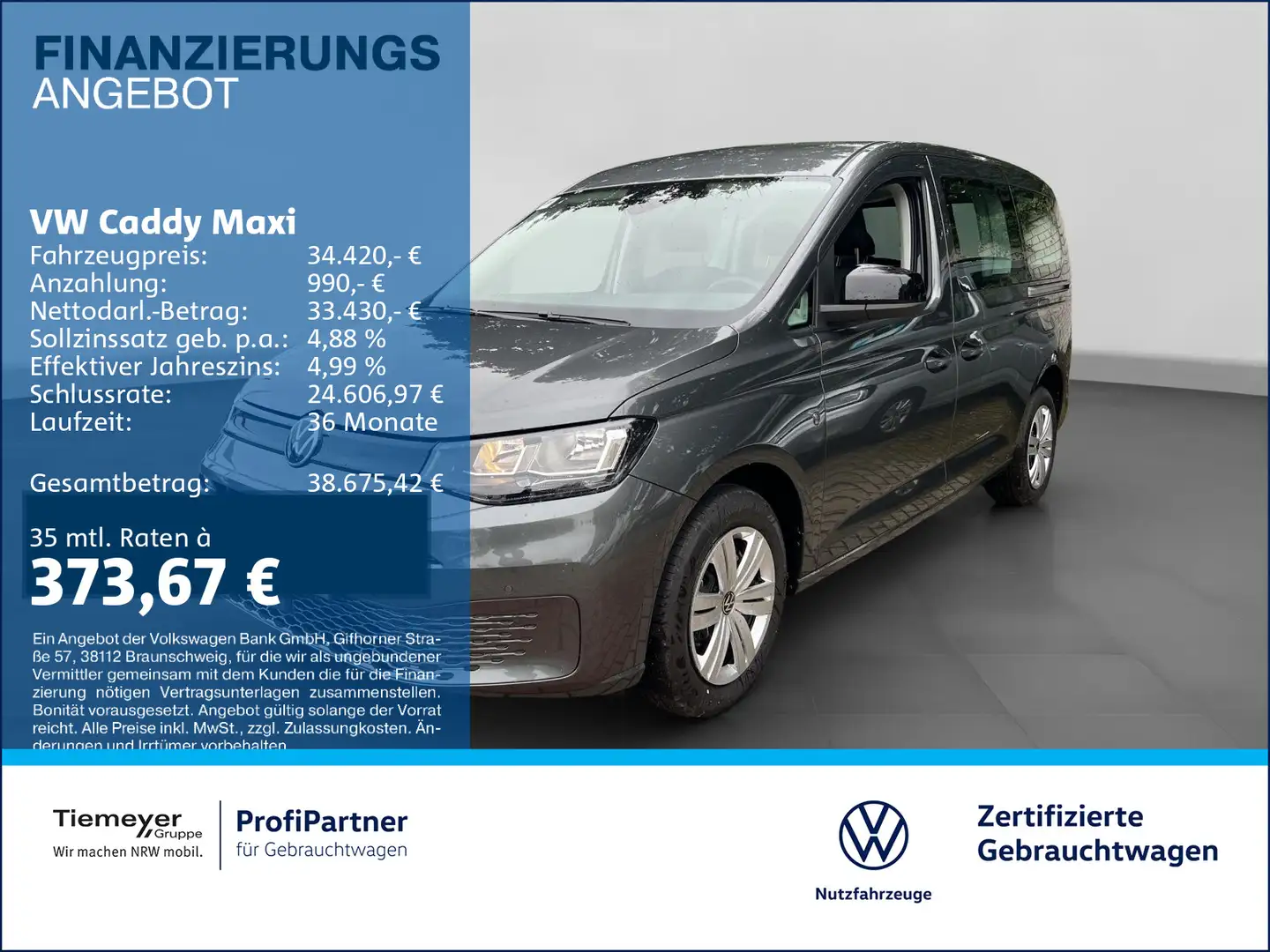 Volkswagen Caddy 2.0 TDI DSG LIFE 7-SITZE KAMERA VIRTU Grau - 1