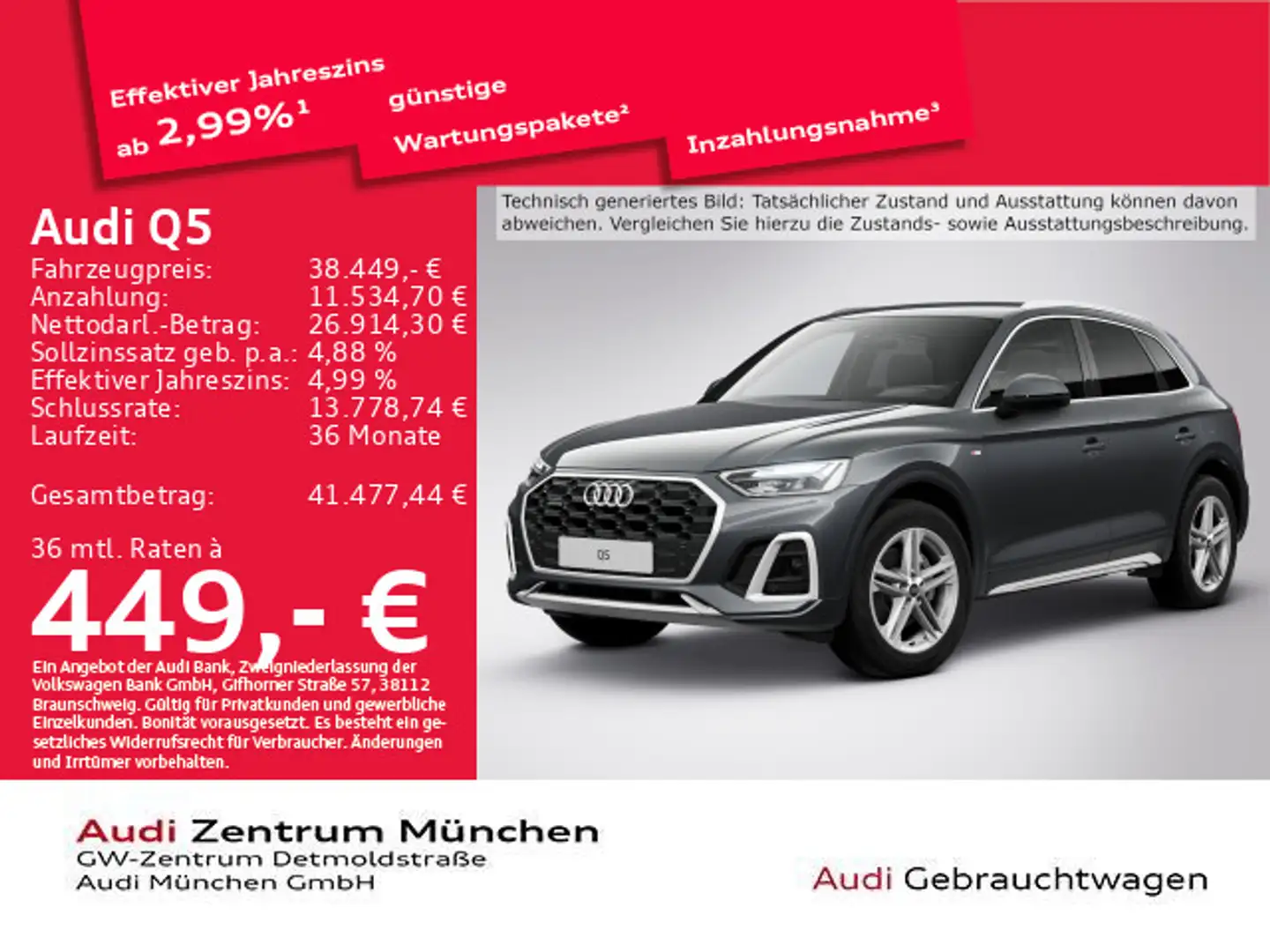 Audi Q5 40 TDI qu. S tronic 2x S line AHK/Navi+/Kamer Grau - 1