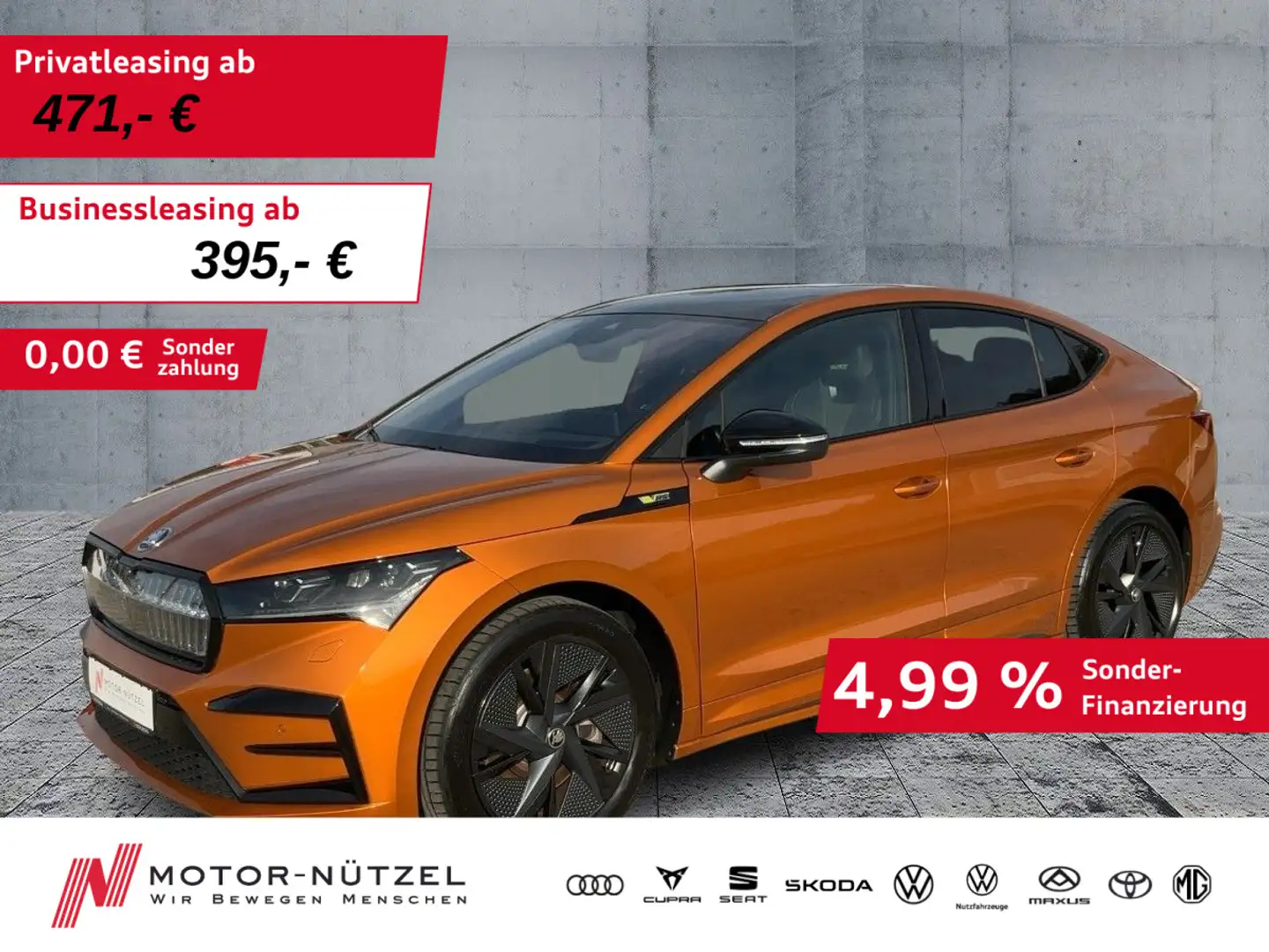 Skoda Enyaq Coupé RS 4x4 SUITE MATRIX+NAV+PANO+ACC+HuD Naranja - 1