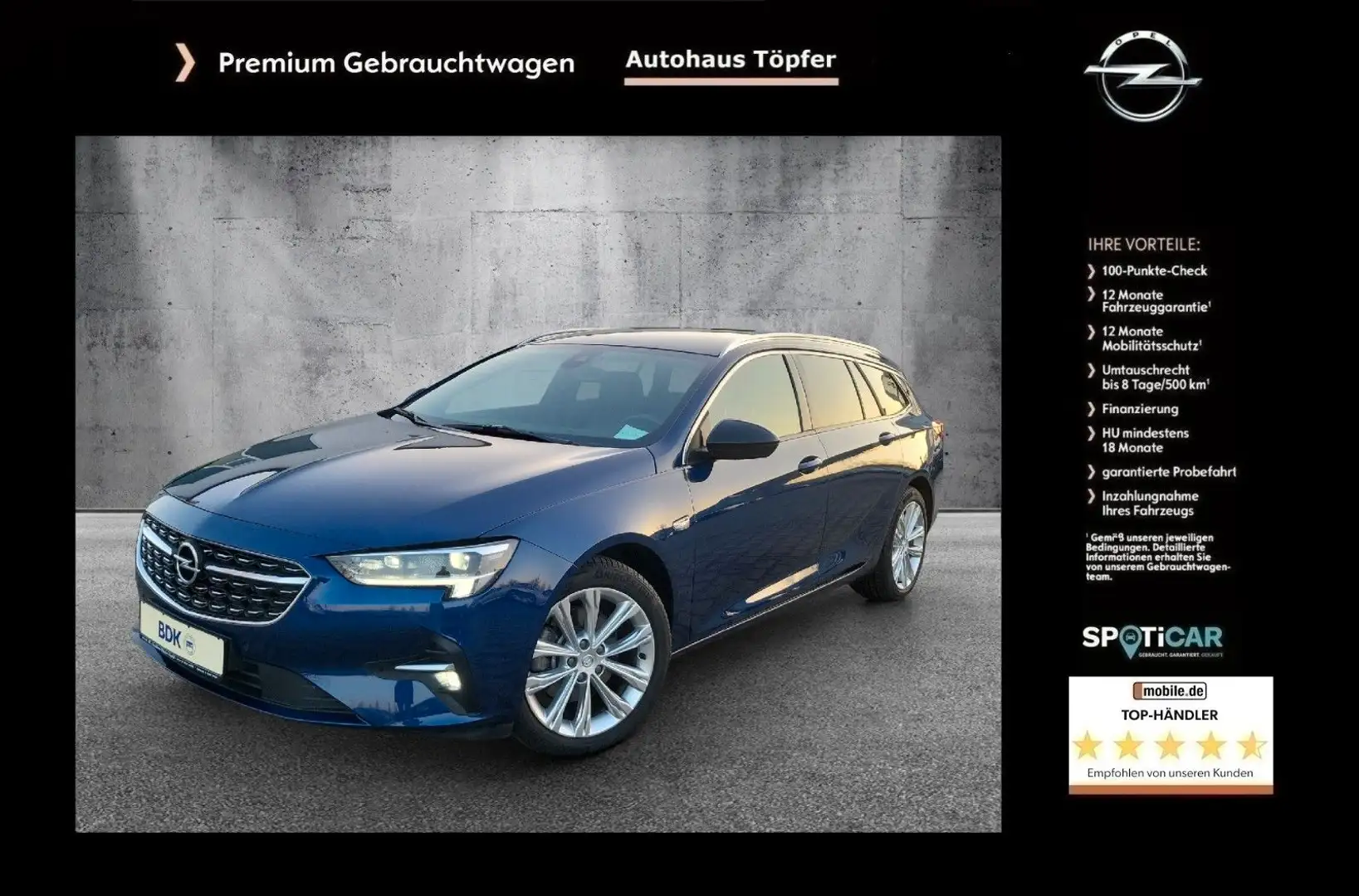 Opel Insignia B ST Premium"Elegance" aus 1-Hand/Leder Blau - 1