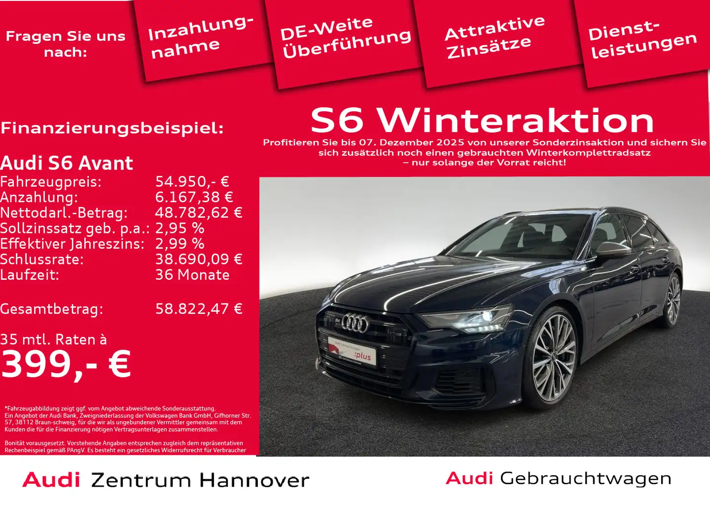 Audi S6 55 TDI quattro Pano AHK Memory Kamera Blau - 1