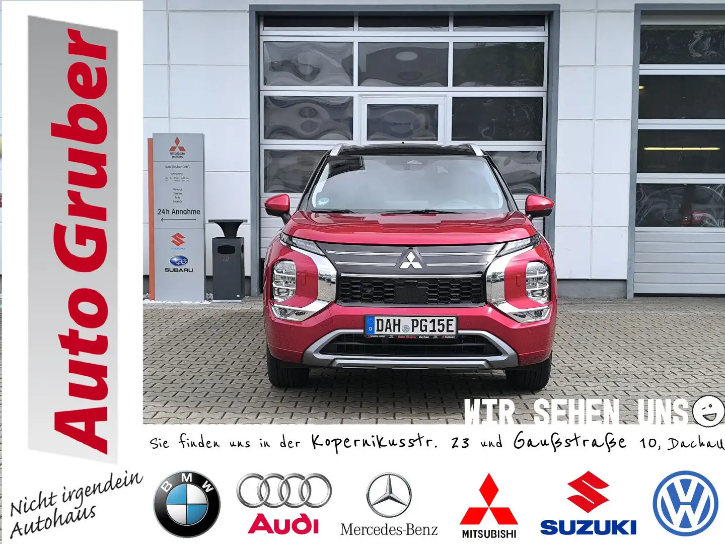 Mitsubishi Outlander Outlander 2.4 PHEV 4WD Top Pano*DAB*Abstand*BT*S Czerwony - 1