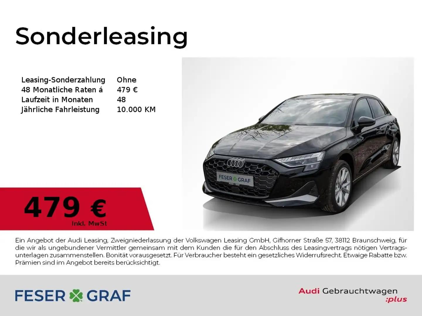 Audi A3 40 TFSI e /LED/ACC/Navi+/Kamera Schwarz - 1