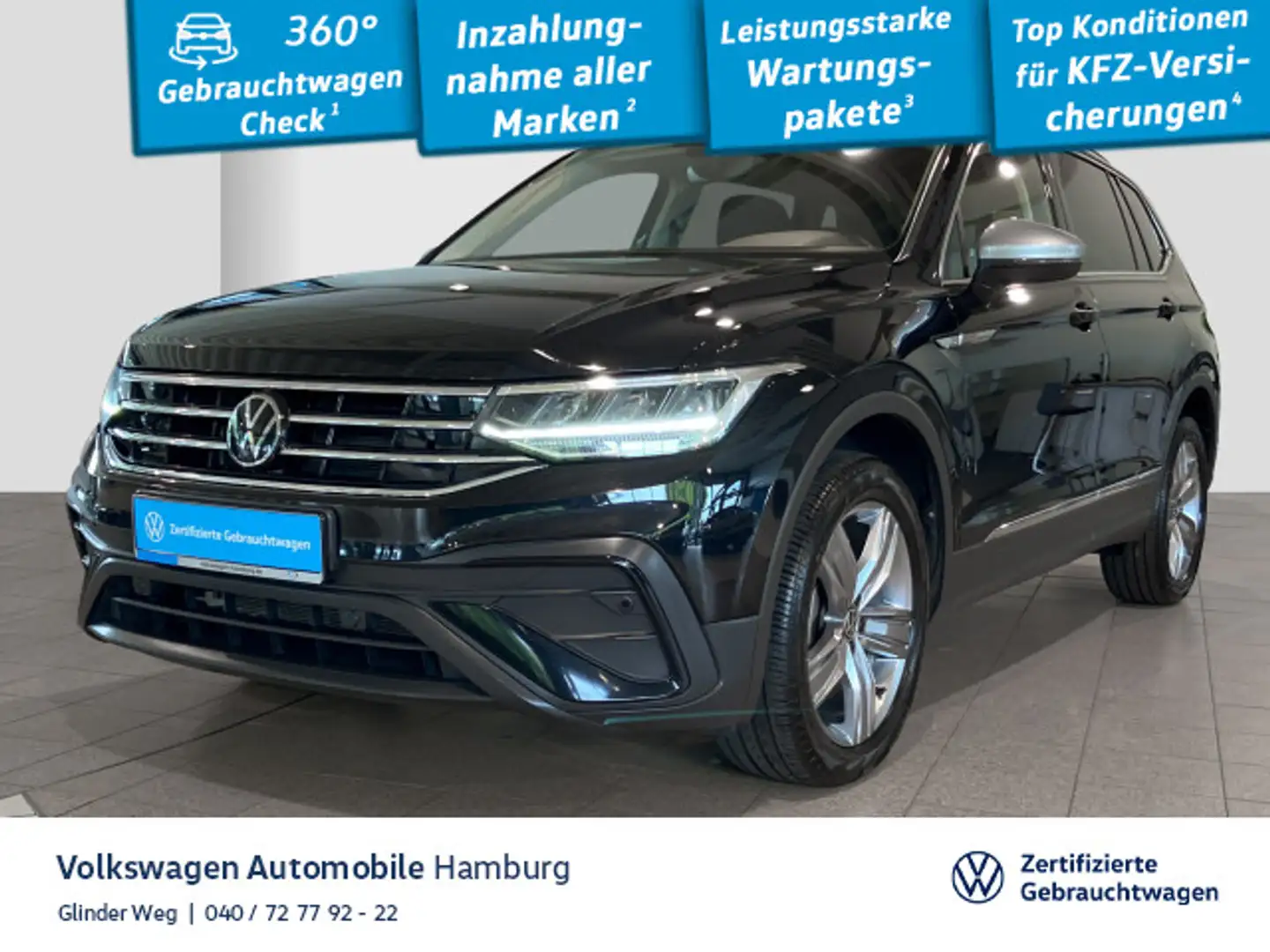 Volkswagen Tiguan Allspace 2.0 TDI SCR Life DSG 7-Sitzer Na Schwarz - 1