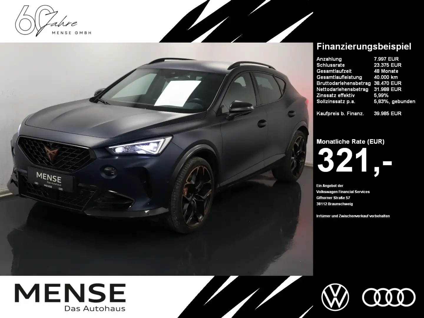 CUPRA Formentor VZ5 2.5TFSI 4 Drive DSG |FLA|ACC|Beats|360|KeyLess Blau - 1