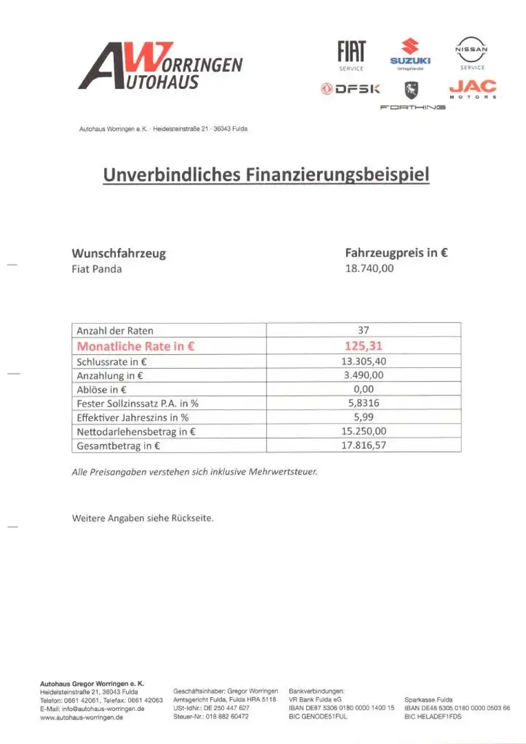 Fiat Panda 1.0 Hybrid Weiß - 2
