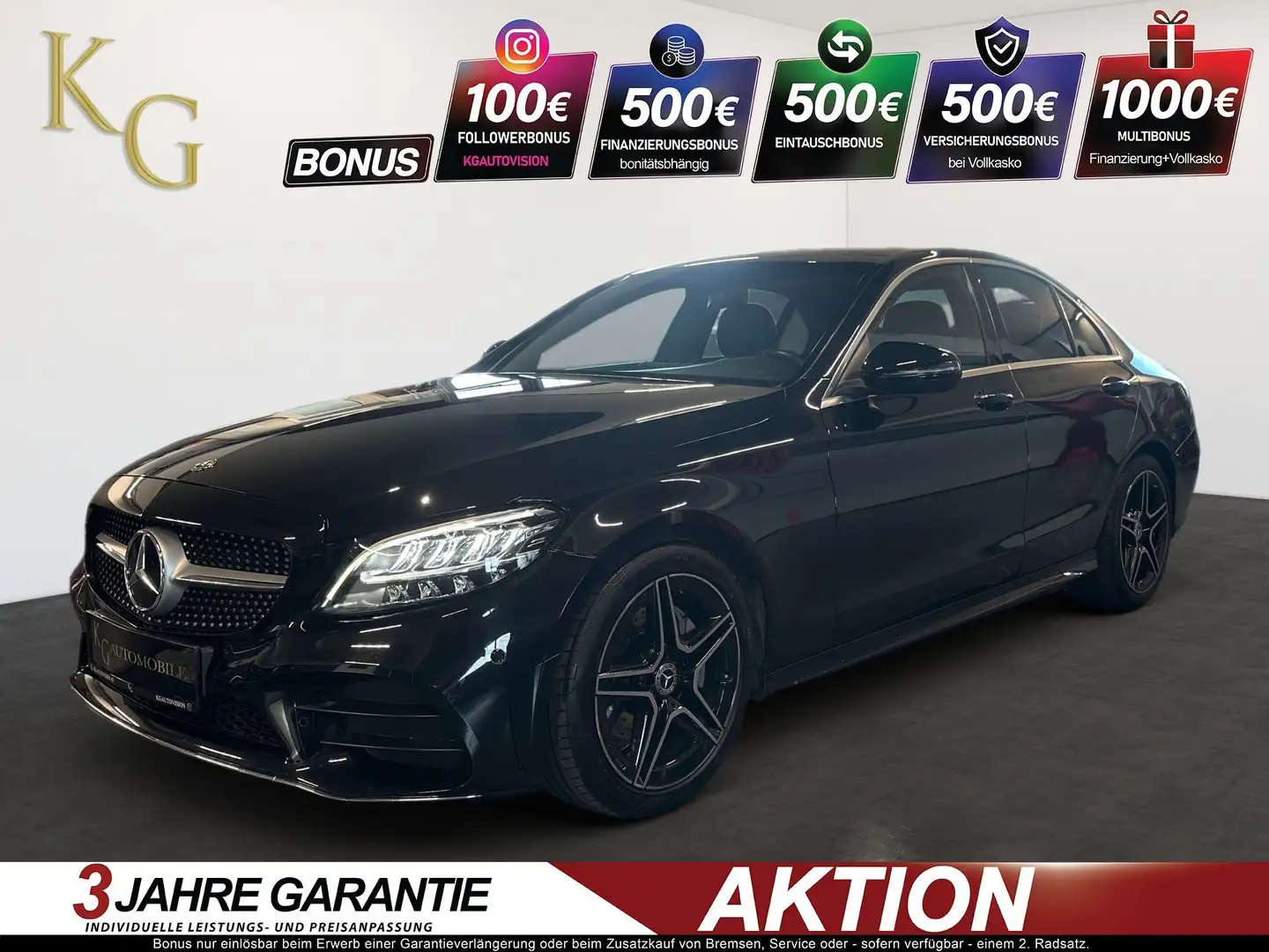 Mercedes-Benz C 220 d AMG-Line ab ca. 272€ monatlich Schwarz - 1