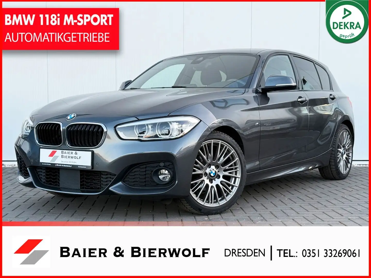 BMW 118 i M Sport 5-TÜRER LED NAVI SHZ AUTOM. PDC Grau - 1