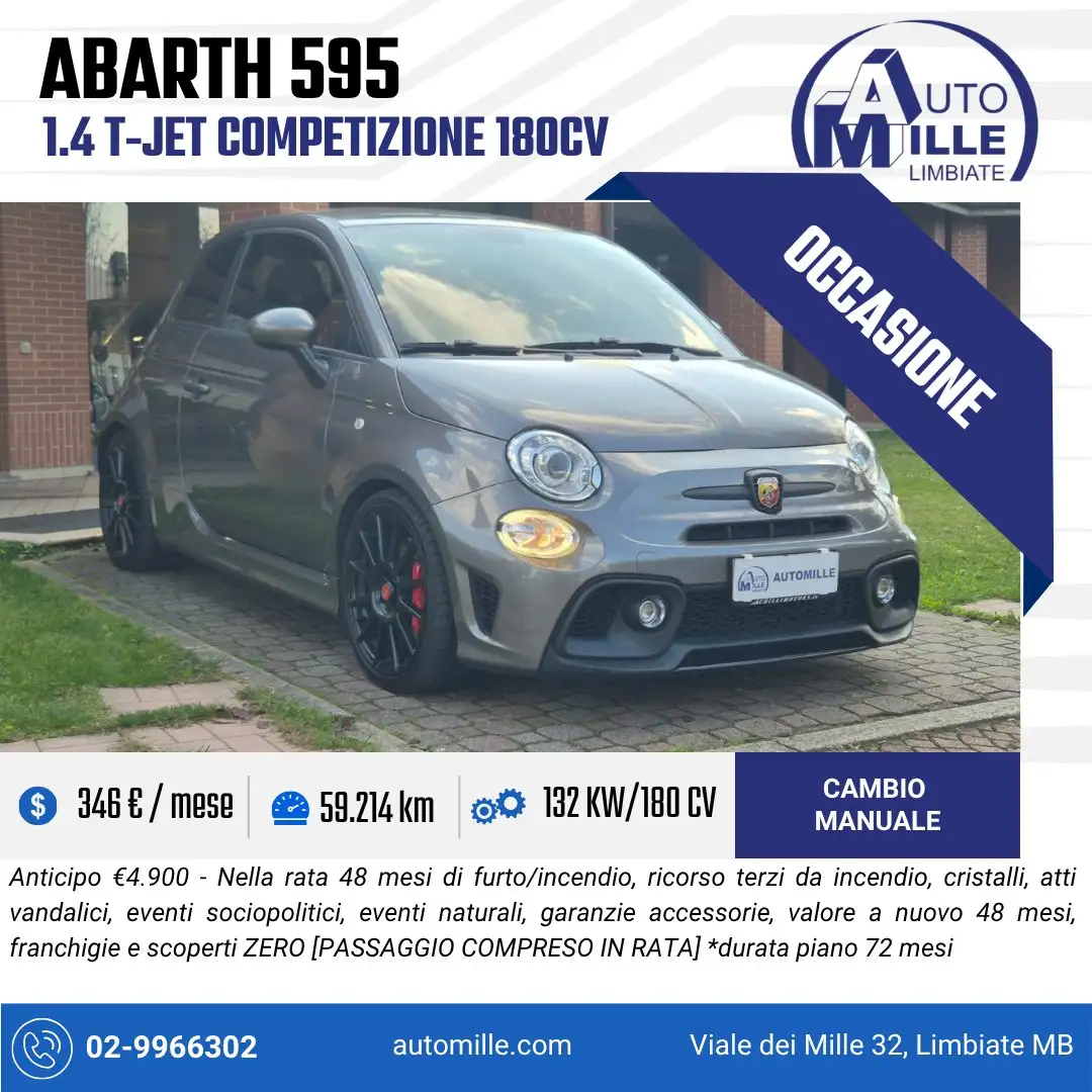Abarth 595 1.4 t-jet Competizione 180cv Grigio - 1