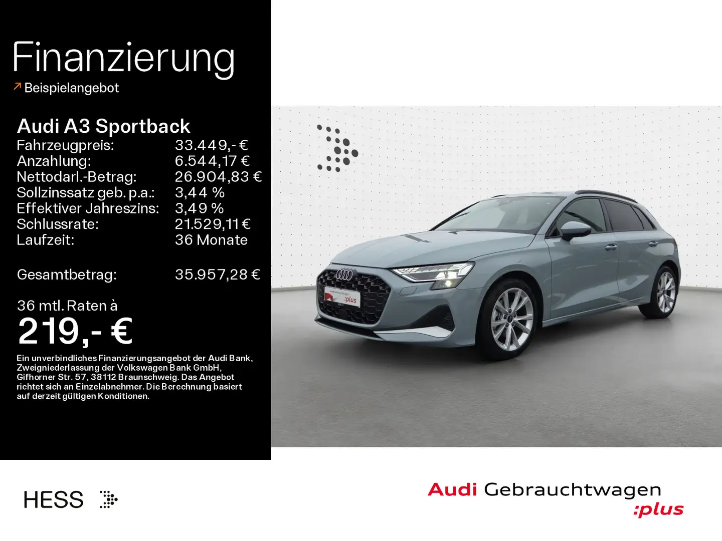 Audi A3 35 TFSI advanced*AHK*NAVI-PLUS*LED* Grijs - 1