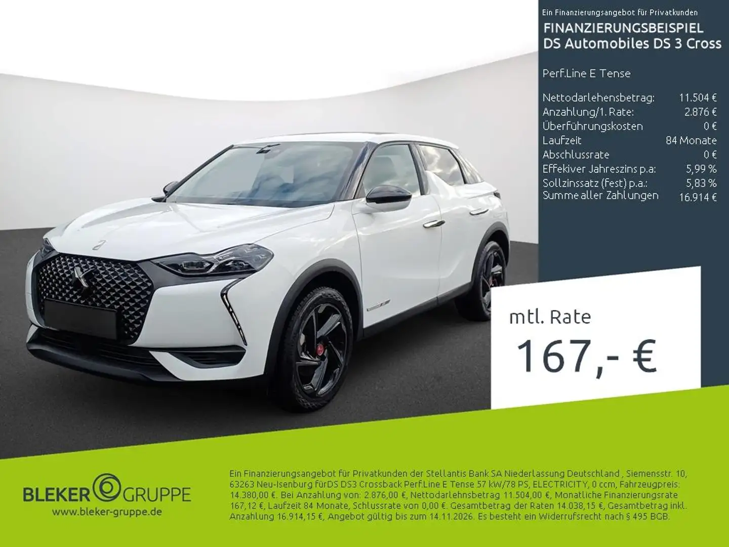 DS Automobiles DS 3 Crossback Perf.Line E Tense White - 1