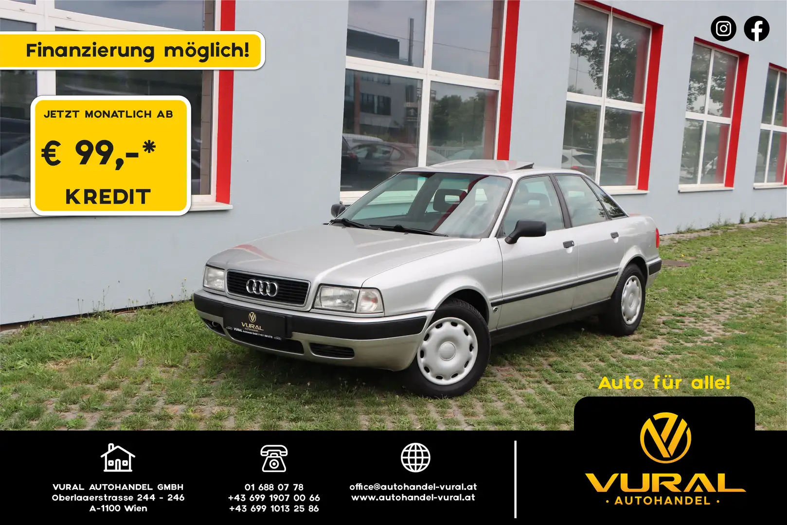 Audi 80 80 CD 2,0 E Aut. | SCHIEBEDACH | KLIMA | Plateado - 1