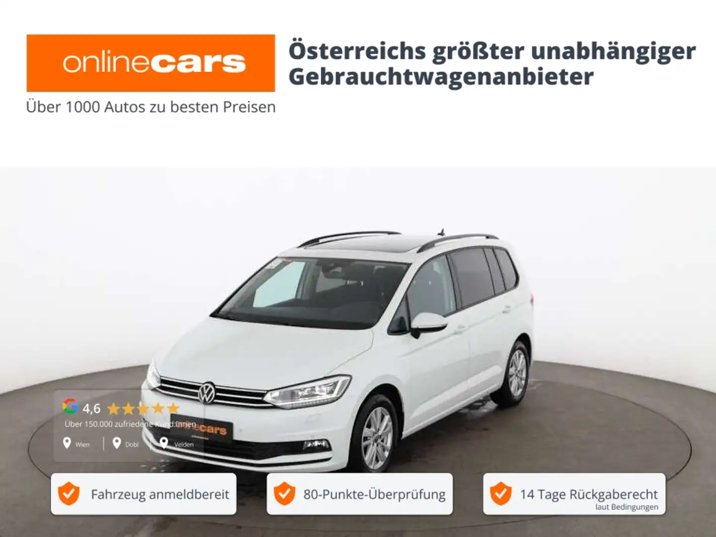 Volkswagen Touran 2.0 TDI Comfort Aut LED STANDHZG SKY AHK Weiß - 1