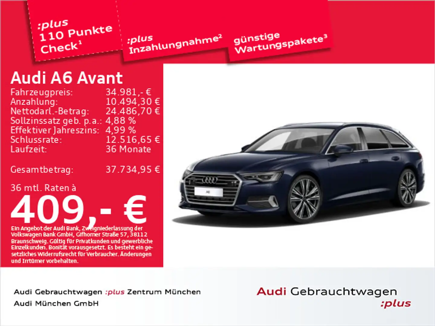 Audi A6 40 TDI qu. sport S tronic AHK/Matrix/Vi Blauw - 1
