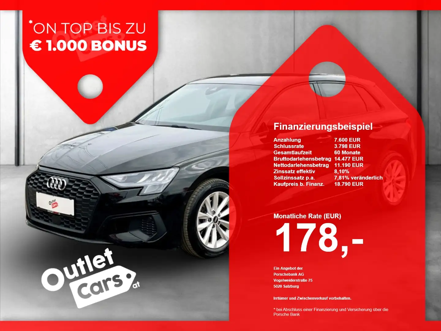 Audi A3 Sportback 30 TFSI Aut. LED+ASSIST+LEDER+NAVI Schwarz - 1