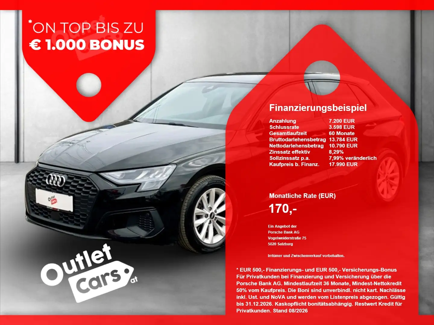 Audi A3 Sportback 30 TFSI Aut. LED+ASSIST+LEDER+NAVI Schwarz - 1