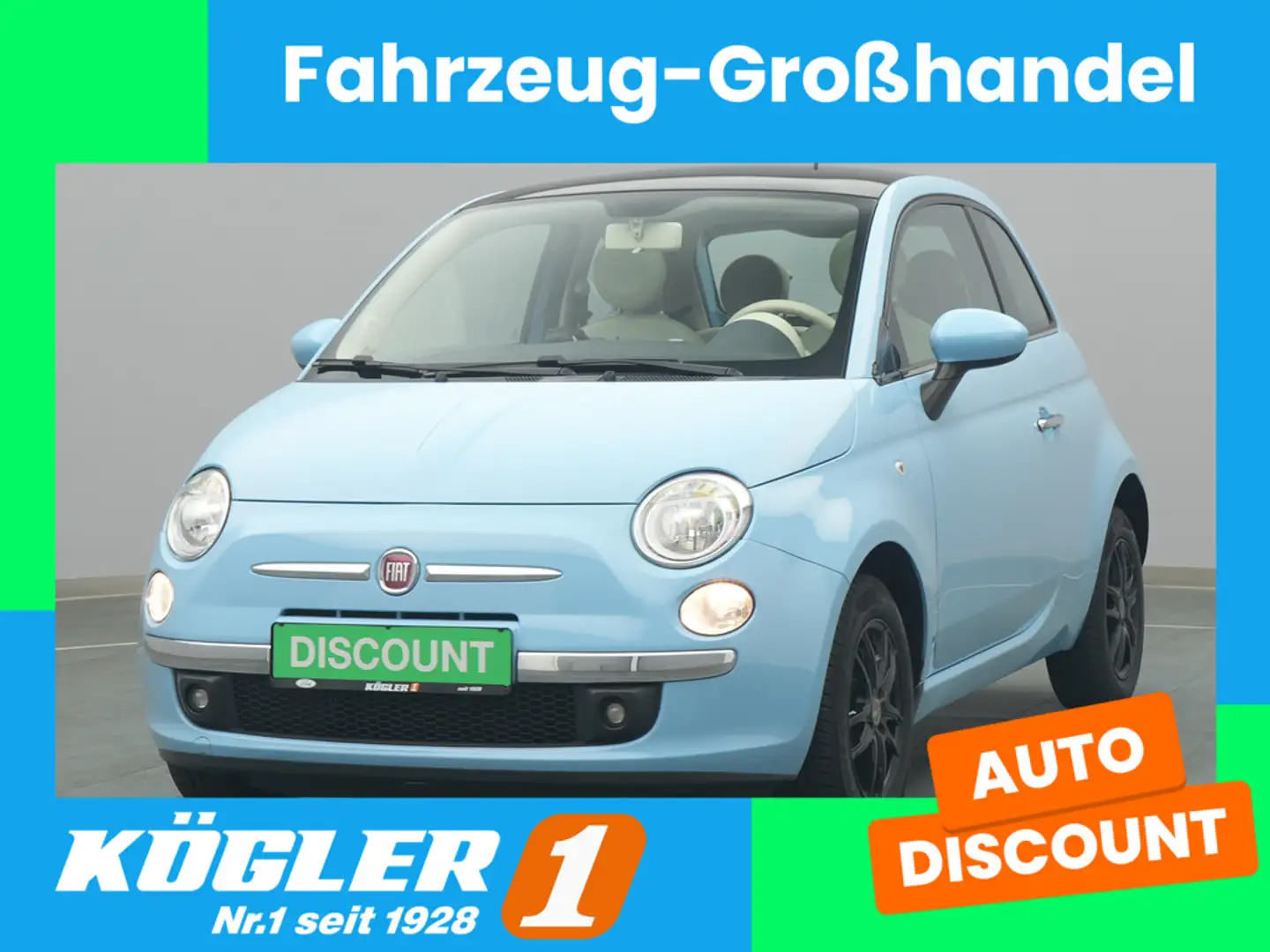Fiat 500 Lounge 69PS/Pano/Klima Bleu - 1