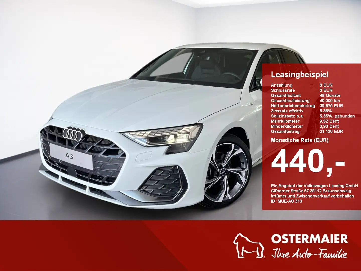 Audi A3 Sportback S line 35TFSI 150PS S tronic 5J-Garantie Weiß - 1