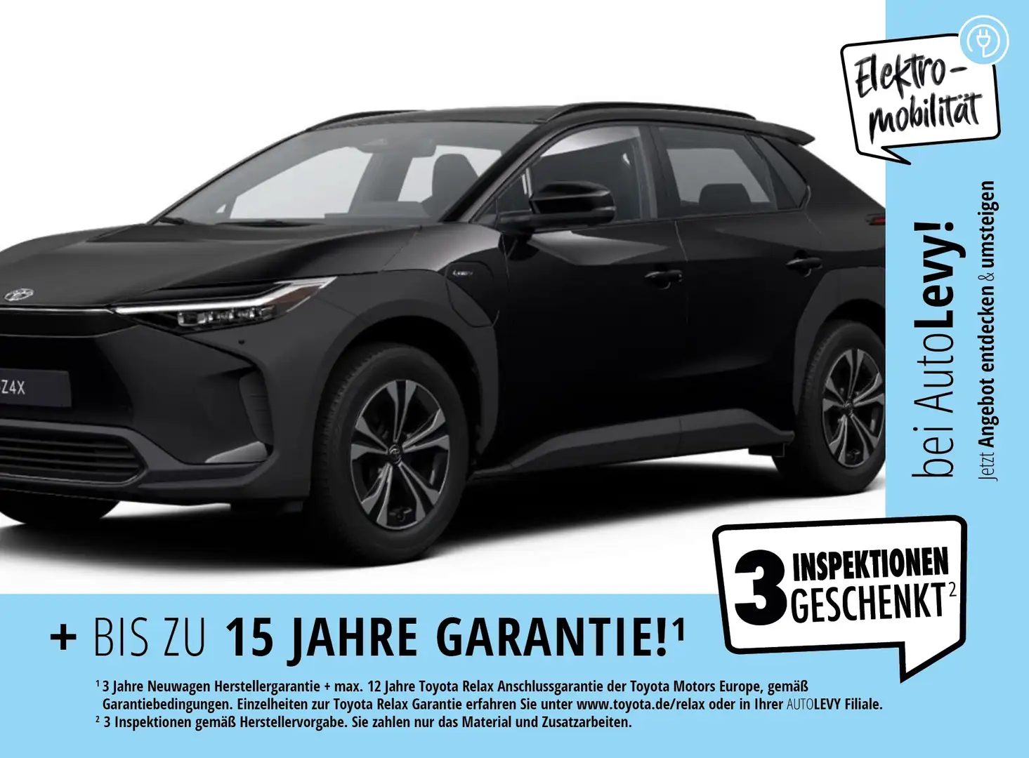 Toyota bZ4X Teamplayer +Navi+360°Kamera+0% Finanzierung Schwarz - 1