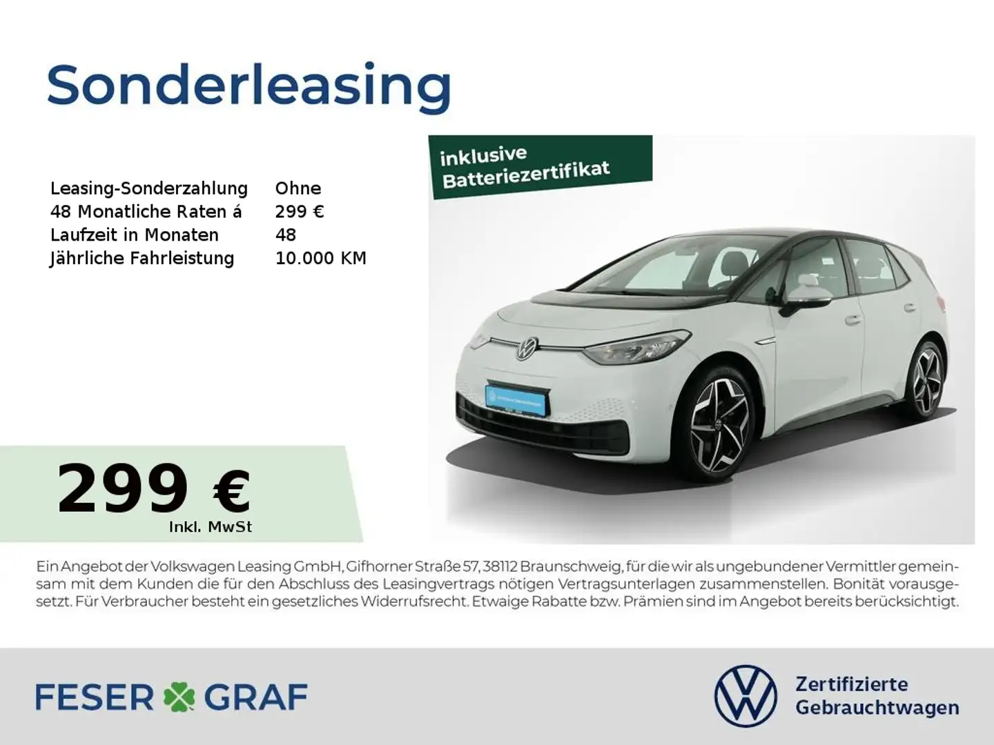 Volkswagen ID.3 Pro APP Kamera LED CCS ParkAssist LM Weiß - 1
