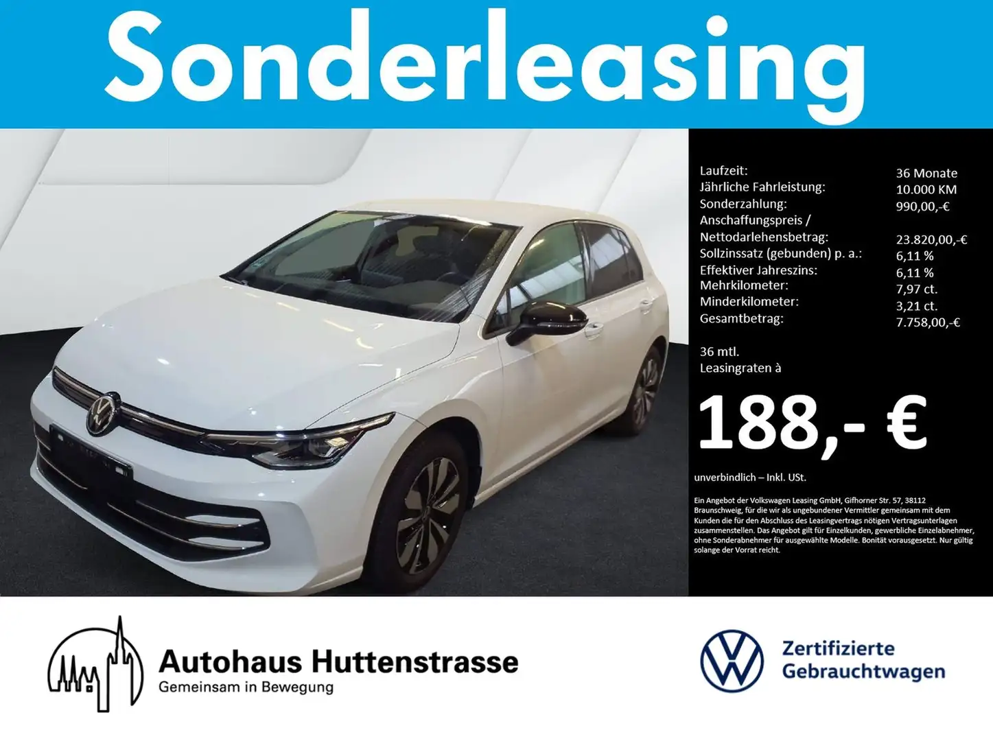 Volkswagen Golf VIII 1.5 TSI Goal LED+ NAVI SHZ AHK Weiß - 1