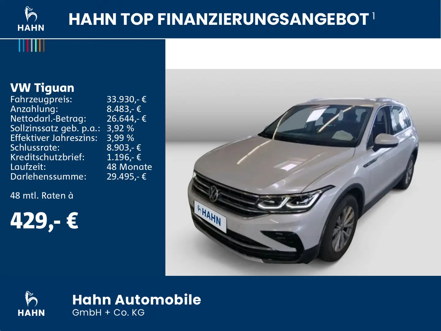 Volkswagen Tiguan 1.5TSI DSG Elegance AHK Cam Matrix Standh Weiß - 2