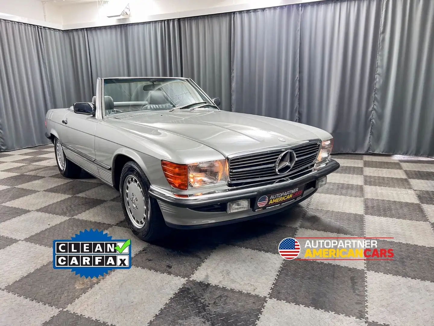 Mercedes-Benz SL 560 V8, deutsche Stoßstangen + neues Dach Argintiu - 1