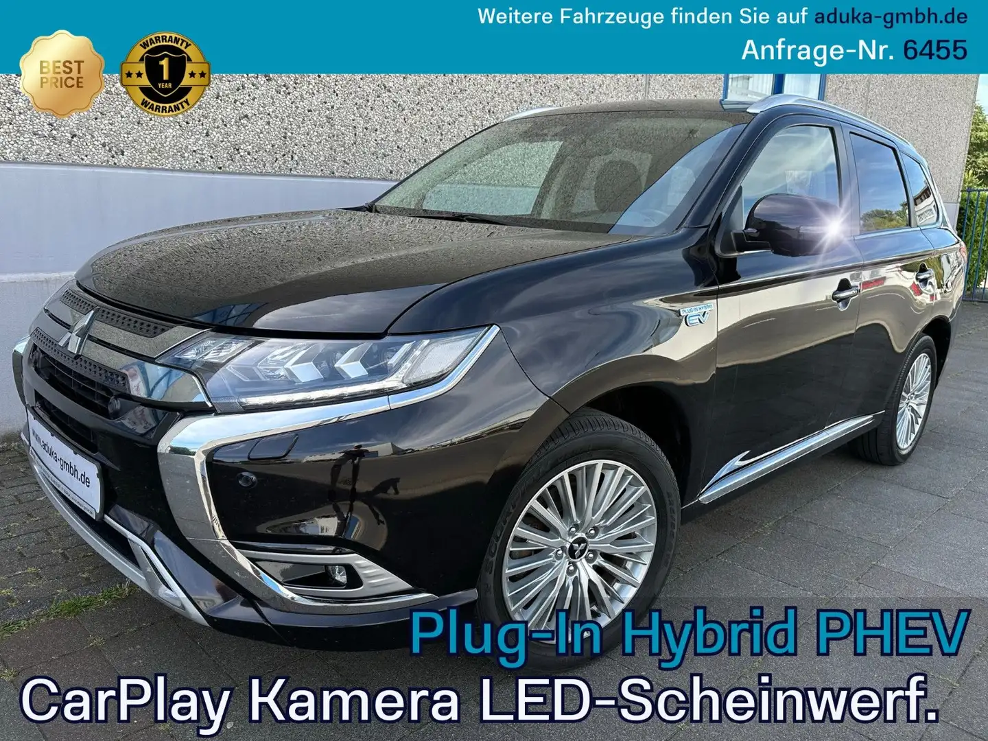 Mitsubishi Outlander 2.4 MIVEC PLUG-IN HYBRID 4WD Plus AHK Leder LED PD Schwarz - 1