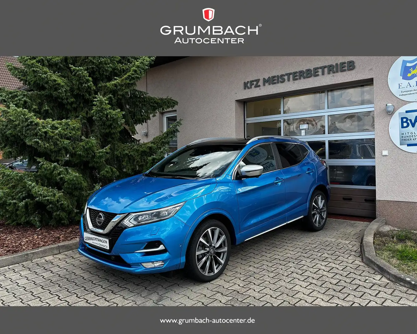 Nissan Qashqai 1.3 DIG-T, Tekna + 4x2 DCT Pano 19Zoll Leder Me... Blau - 1