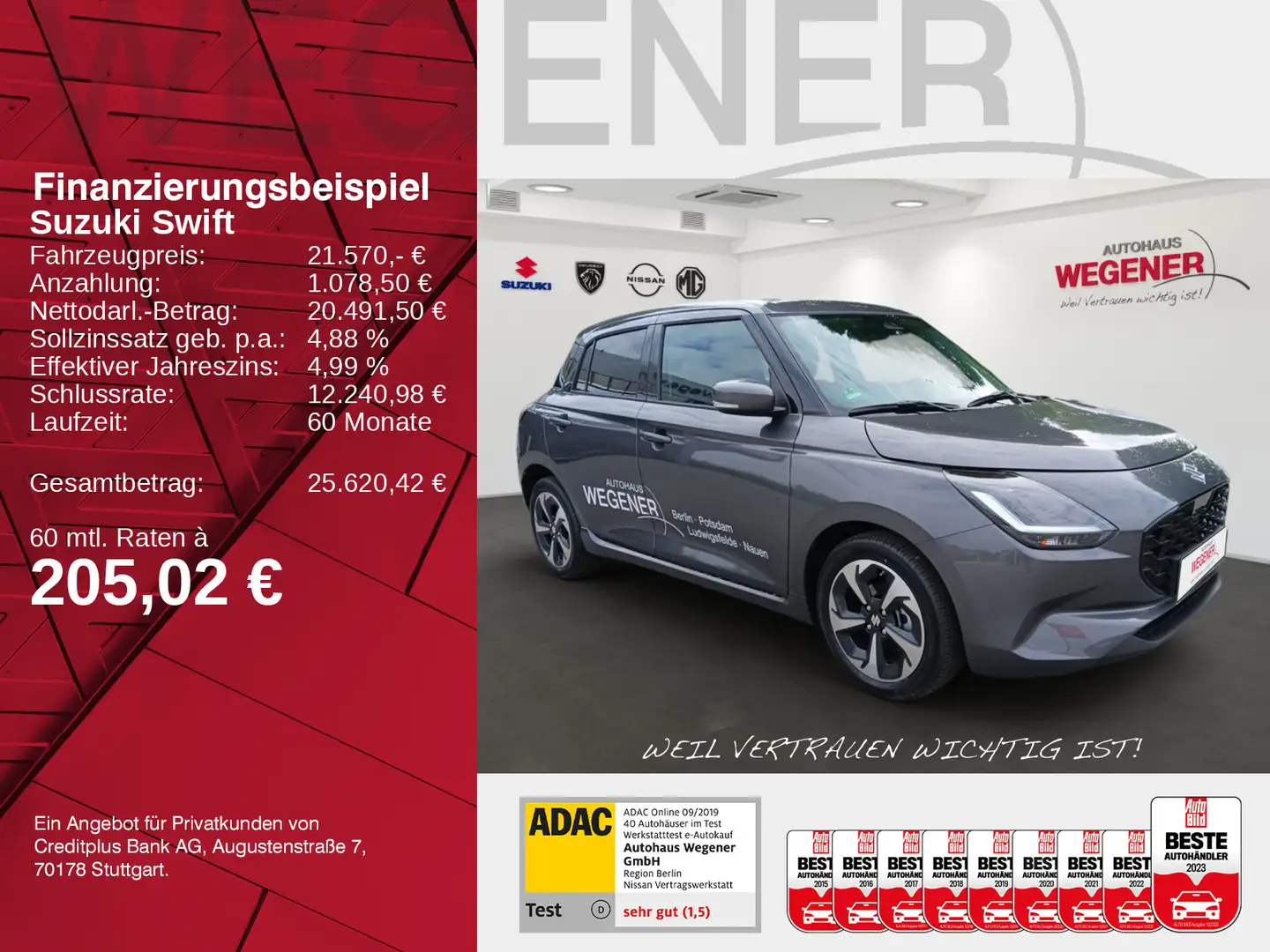 Suzuki Swift SWIFT COMFORT+ CVT HYBRID Grau - 2