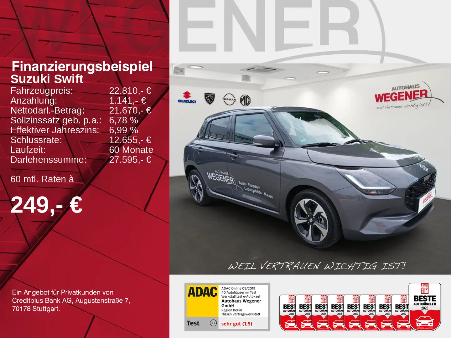 Suzuki Swift SWIFT COMFORT+ CVT HYBRID Grau - 2