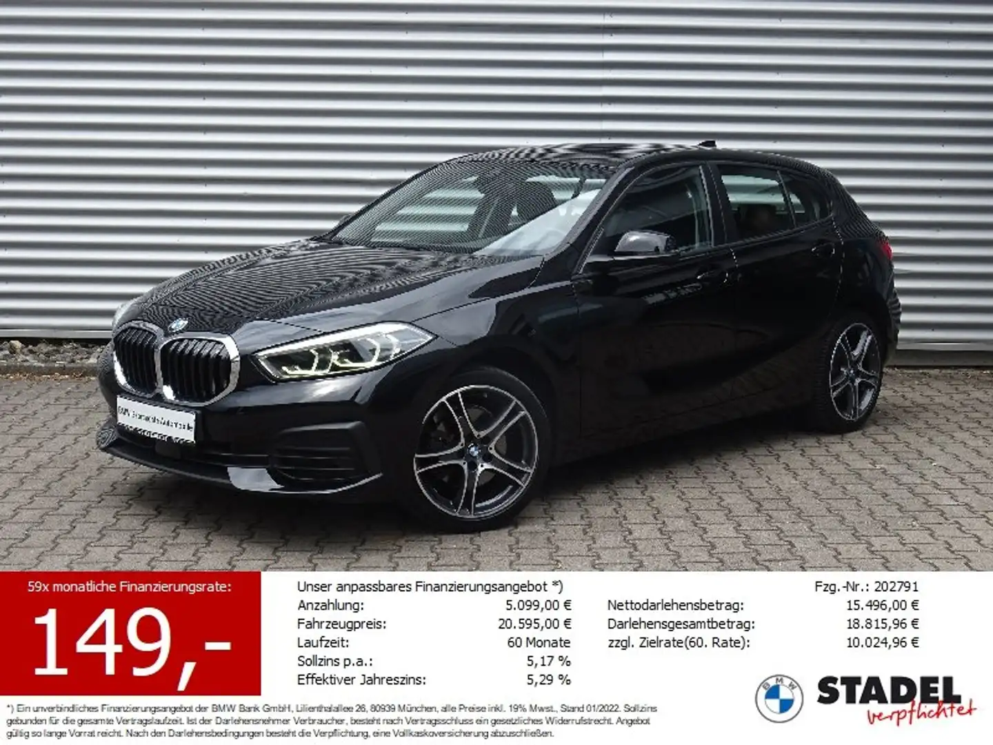 BMW 118 i Lim. Advantage LED LivePro CarPlay Kamera Schwarz - 1