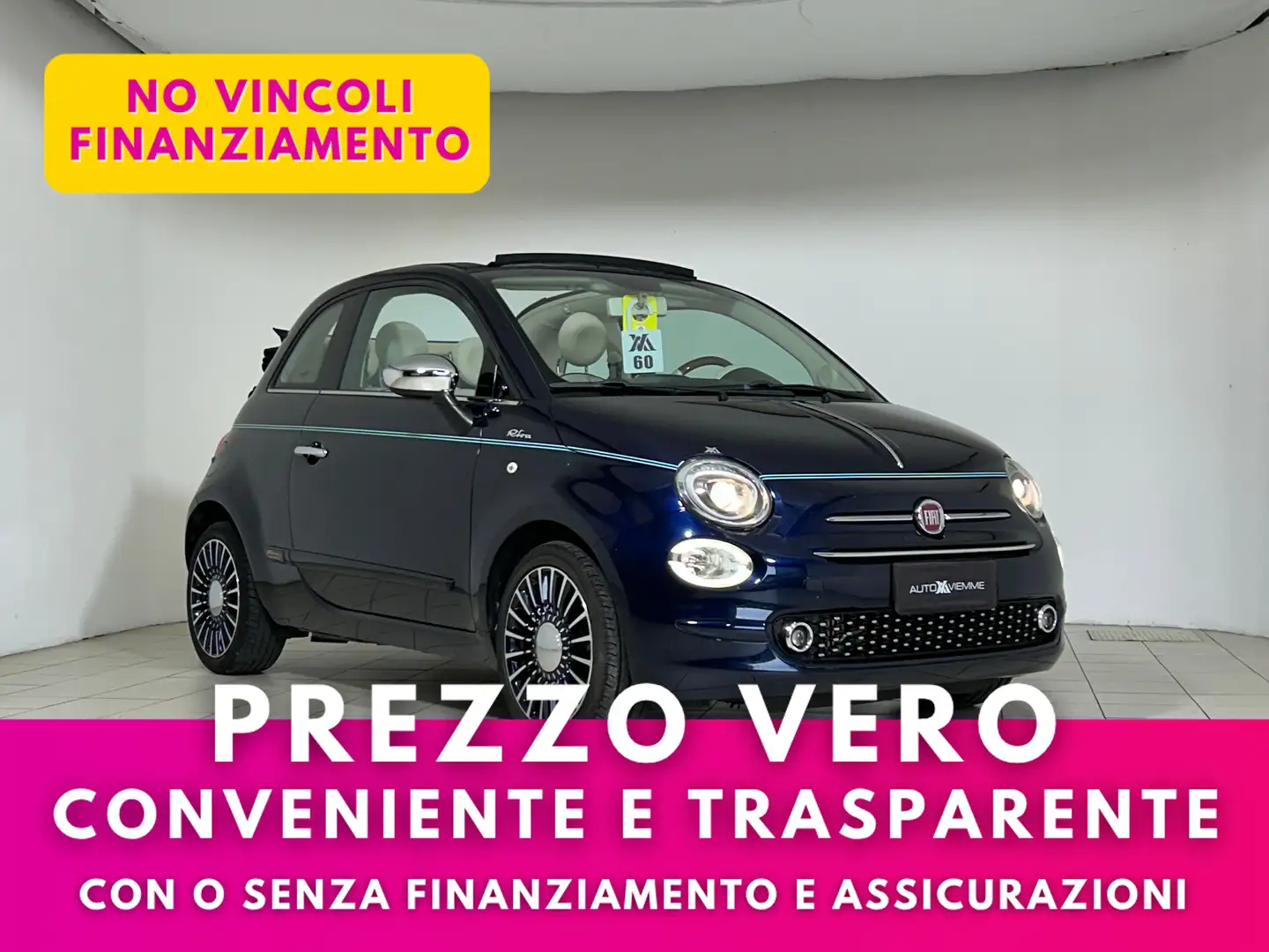 Fiat 500C Riva 1.3 95v + Sedili in pelle totale Azul - 1